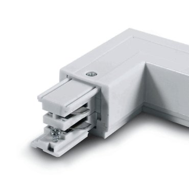 ONE Light Square Track Accessories - angle droit - gauche - système de rail triphasé - 16A - blanc