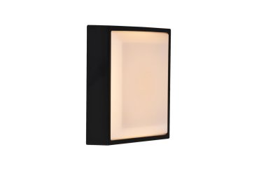 Nordlux Oliver - plafonnier/mural - 2 couvercles inclus - 17,5 x 17,5 x 7 cm - 9W LED inclus - IP54 - noir