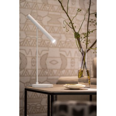 Artdelight Harper - lampe de table avec détecteur de mouvement - 14 x 14 x 52,5 cm - 6W LED dimmable inclus - blanc