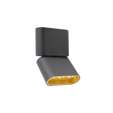 Maxlight Marvel - plafonnier - 11 x 3,5 x 16 cm - 12W LED inclus - noir et or