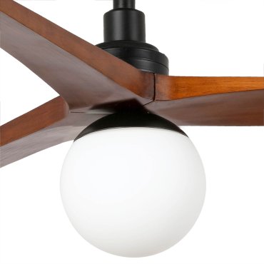 Faro Klim S - ventilateur de plafond avec lumière - Ø 92,5 cm - noir mat et noyer foncé