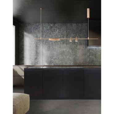 Nova Luce Grammi 04 - structure tubulaire magnétique - 150 x 75 cm - 60W LED inclus - or satiné