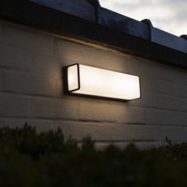 Lutec Doblo - applique murale extérieure - 35 x 8 x 10 cm - 34W LED inclus - IP54 - gris foncé