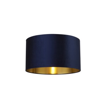 Searchlight Drum Shade - abat-jour - Ø 50 x 28 cm - bleu marine et or brossé