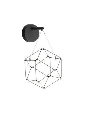 Nova Luce Nebula - applique murale - 17 x 31 x 23,4 cm - 6W LED inclus - noir chromé