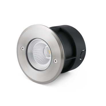 Faro Suria-3 - spot rond pour l'extérieur - Ø 120 mm, Ø 100 mm à encastrer - 3W LED inclus - IP67 - acier inoxydable satiné - 60 degrés