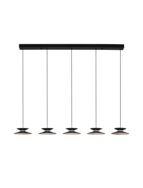 Nova Luce Morfi - lampe suspendue - 132 x 161 x 20 cm - 25W dimmable LED inclus - noir sablé et or