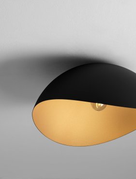 Nova Luce Opsi - plafonnier - Ø 50 x 24 cm - noir sablé et or