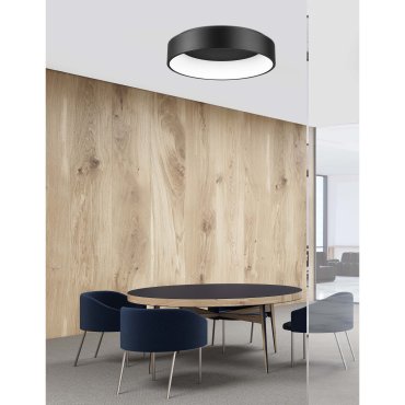 Nova Luce Rando - plafonnier - Ø 60 x 13 cm - 42W LED inclus - noir