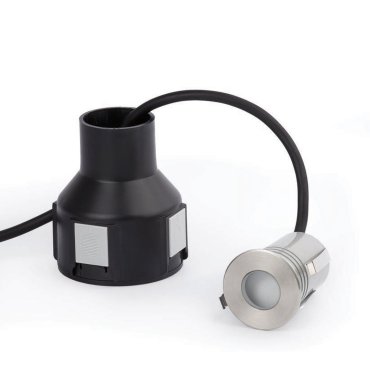 Faro Crosby - spot rond pour l'extérieur II - Ø 55 mm, Ø 80 mm à encastrer - 2W LED inclus - IP67 - acier inoxydable satiné