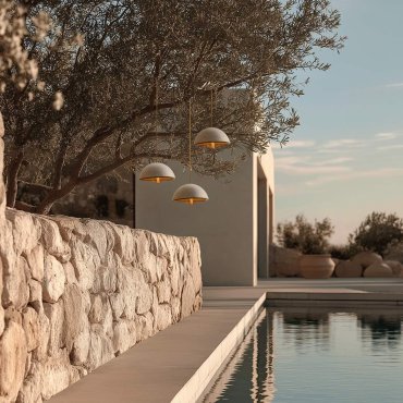 New Garden Luna 40 - lampe suspendue à batterie rechargeable avec télécommande - Ø 38,6 x 22 cm - IP54 - beige