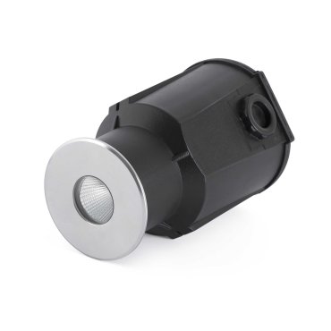 Faro Salt Asimetric - spot rond pour l'extérieur - Ø 90 mm, Ø 90 mm à encastrer - 7W LED inclus - IP67 - inox satiné