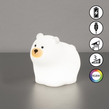 Fischer &amp; Honsel Knut - veilleuse - 12 x 9 x 11 cm - 0,4W RGBW LED incl. - blanc