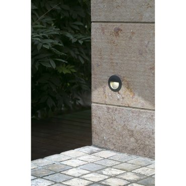 Faro Mini Racing - applique encastrée - Ø 8 x 5 cm - 1W LED inclus - IP44 - gris foncé