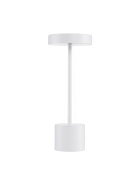 Nova Luce Fumo - lampe de table rechargeable - Ø 11,8 x 30 cm - 2W dimmable LED inclus - IP54 - blanc sablé
