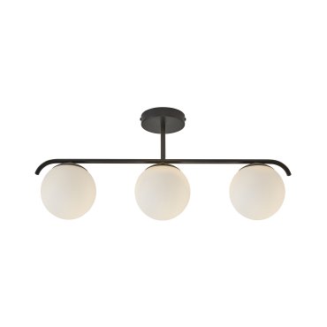 Nordlux Grant - plafonnier - 69,3 x 14,5 x 29,23 cm - noir et blanc opale