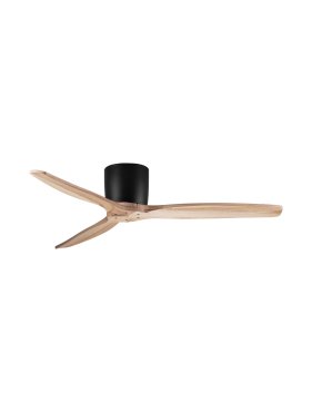 Nova Luce Ninemia - ventilateur de plafond avec télécommande - Ø 132 cm - noir sablé et bois naturel