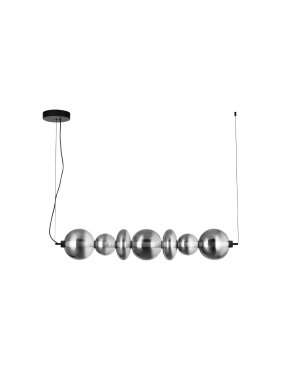 Nova Luce Bally - lampe suspendue - 117 x 125 x 19,5 cm - 40W dimmable LED inclus - noir mat et gris fumé