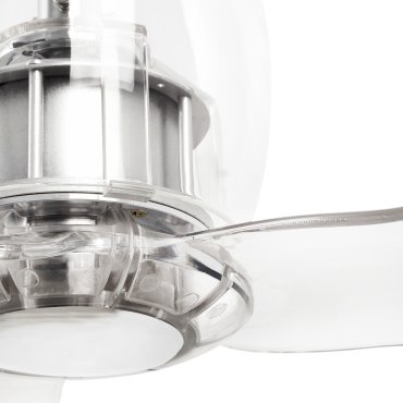 Faro Eterfan - ventilateur de plafond avec télécommande - Ø 128 cm - chrome et transparent