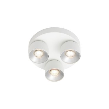Nordlux Pichet - spot apparent - Ø 27 x 11,6 cm - blanc et argent