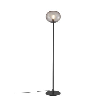 Nordlux Alton - lampadaire - 150 cm - noir et verre fumé