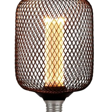 Searchlight Globe à effet grillagé - Ø 12 x 18,5 cm - E27 - 4,5W dimmable - 2700K - noir