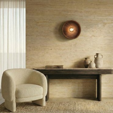 VK Lighting Halo - applique murale - Ø 40 x 14 x 8 cm - noyer