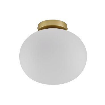 Nordlux Alton - plafonnier - Ø 27,5 x 24 cm - laiton et blanc opale