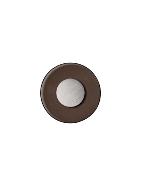 Nova Luce Esti - applique murale - Ø 32 x 7 cm - 17W LED inclus - nickel brossé et verre brun foncé