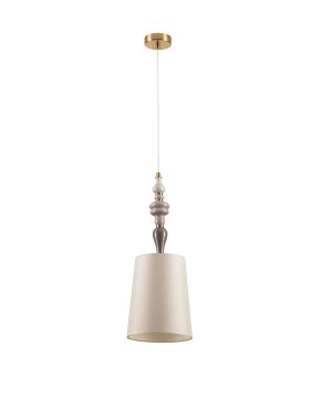 Nova Luce Damo - lampe suspendue - Ø 22 x 160 cm - laiton antique, orange doux et brun
