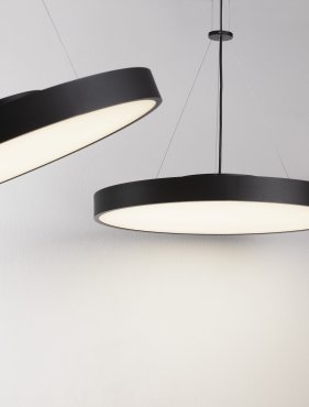 Nova Luce Perfect Profile - lampe suspendue sur télécommande (excl.) - Ø 60 x 120 cm - 40W LED dimmable inclus - 2700K-6000K - noir