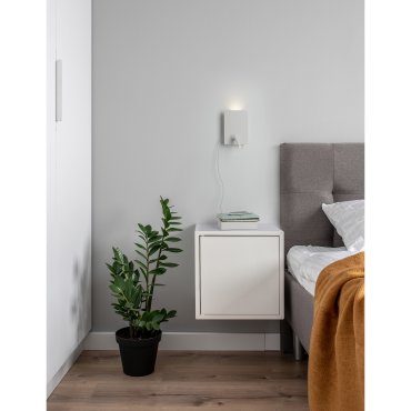 Nova Luce Zen - applique murale avec interrupteur et chargeur USB - 14 x 7,5 x 20 cm - 5W + 3W LED inclus - blanc sable