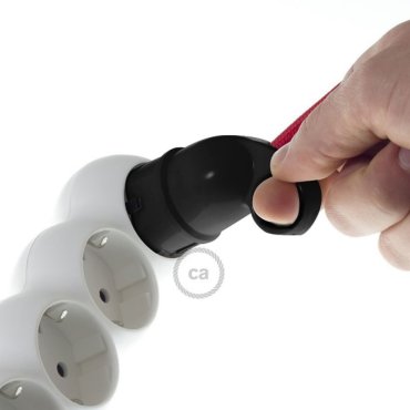 Creative Cables Schuko - prise avec anneau - 230V - noir
