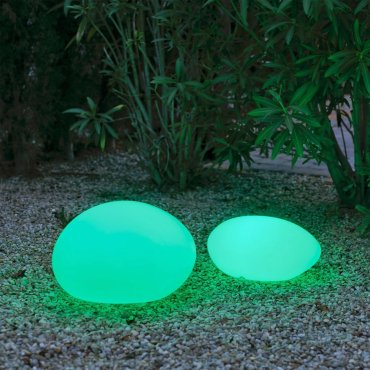 New Garden Petra - lampe de table solaire d'extérieur avec télécommande - 60 x 44 x 30 cm - IP65 - blanc - RGB + couleur de lumière blanche