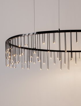Nova Luce Stellar - lampe suspendue - Ø 100 x 150 cm - 36W dimmable LED inclus - noir chromé