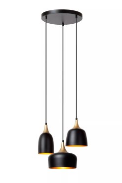 Lucide Chayanne - lampe suspendue - Ø 30 x 156,5 cm - noir