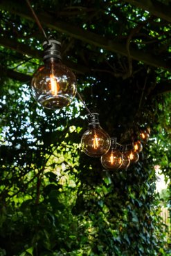 Konstsmide - set de lumières décoratives pour fêtes avec fonction dimmer et LED remplaçables - 4,5m de long avec 10m de cordon - 10 ampoules LED incluses - 7W - IP44 - marron