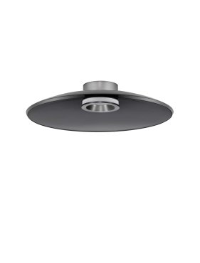 Nova Luce Esti - plafonnier - Ø 50 x 10,6 cm - 33W dimmable LED inclus - nickel brossé et verre fumé