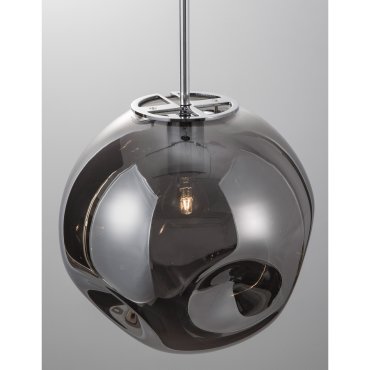 Nova Luce Mayan - lampe suspendue - Ø 30 x 120 cm - chrome et gris fumée