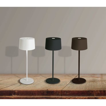 ONE Light Portable Trendy Light - lampe de table d'extérieur - rechargeable via câble USB - Ø 11 x 35 cm - 3,3W dimmable LED inclus - IP65 - brun rouille