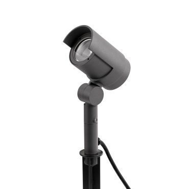 Faro Foc - spot de sol sur piquet - 13 x 10 x 46 cm - 16W LED dimmable inclus - IP65 - gris foncé