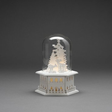 Konstsmide lumières de Noël - maison de Noël en bois - 18 x 18 x 23,5 cm - blanc
