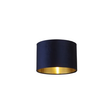 Searchlight Drum Shade - abat-jour - Ø 30 x 20 cm - bleu marine et or brossé