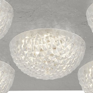 Searchlight Celestia - plafonnier - 43 x 43 x 7,7 cm - 3 niveaux de gradation - 33W LED inclus - argenté et transparent