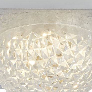 Searchlight Celestia - plafonnier - 18 x 18 x 7,7 cm - 3 niveaux de gradation - 6,5W LED inclus - argenté et transparent