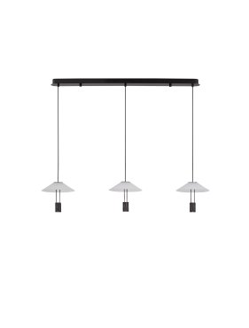 Nova Luce Anafi - lampe suspendue - 100 x 200 x 22 cm - 24W LED inclus - noir sablé