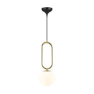 Design for the People Shapes 27 - lampe suspendue - Ø 27 x 368,5 cm - blanc et laiton