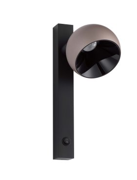 Nova Luce Lusa - applique murale - Ø 10 x 26 x 13 cm - 10W LED inclus - café moka et noir