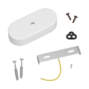 Creative Cables - rosace de plafond ovale 1 point lumineux - 2,7 x 12 x 5,1 cm - blanc