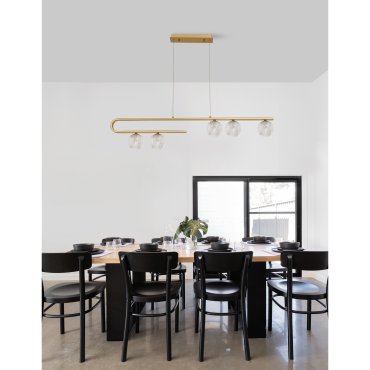 Nova Luce Mirano - lampe suspendue - 113 x 10 x 180 cm - laiton doré et transparent